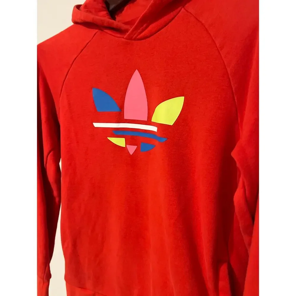 Adidas, Red, Pullover Hoodie, Size Kids L, 1519M